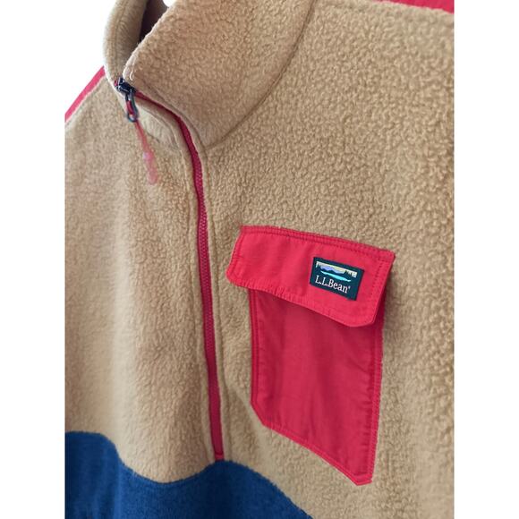 L.L. Bean Fleece 1/4 Zip Hybrid Pullover Sweater Multi Size XL - Picture 10 of 11